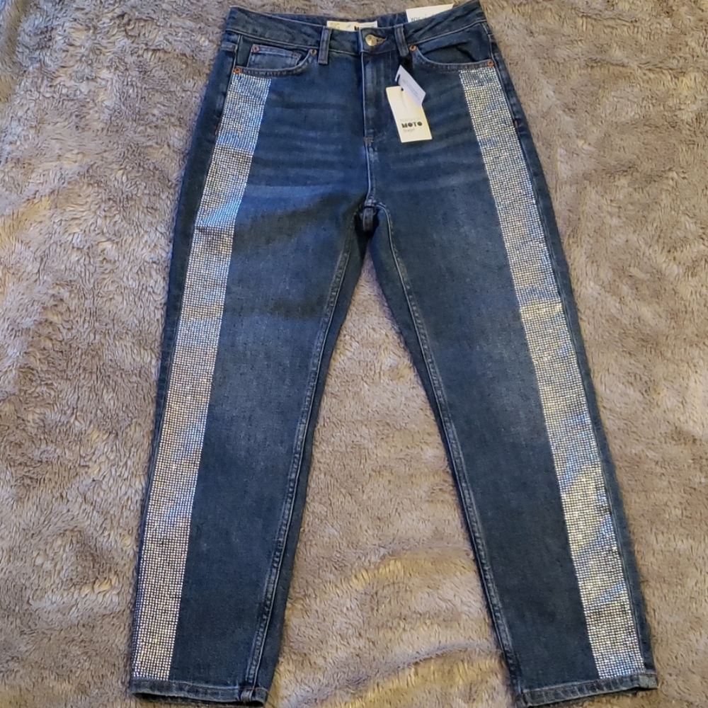 Topshop Rhinestone Mom jeans